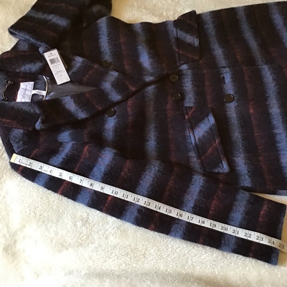 NWT BCBG generation bcbgeneration double breasted blue plaid wool blend coat - Picture 11 of 12